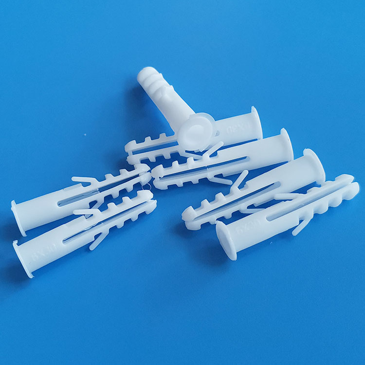 6*30mmPE塑料膨胀管白色膨胀螺丝胶塞鱼形壁虎
