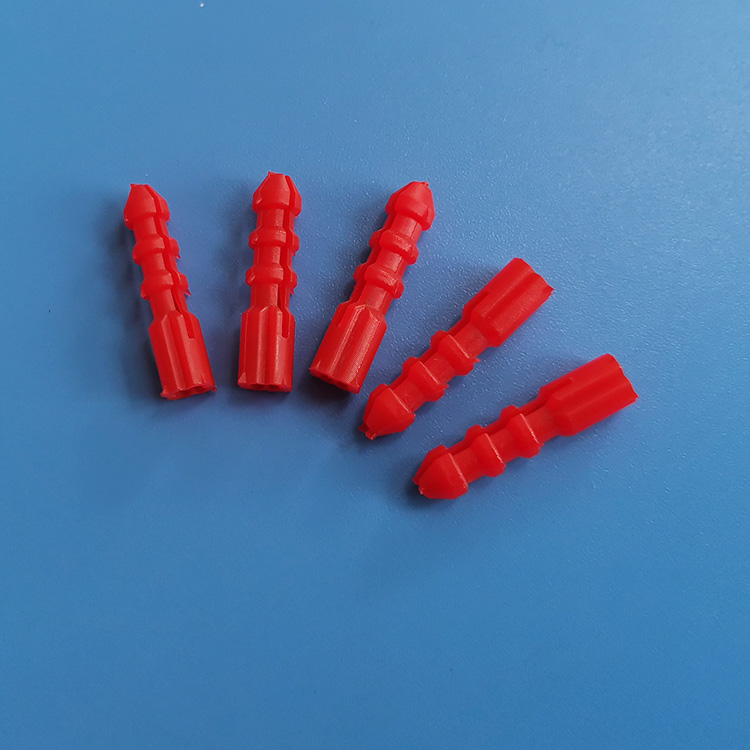 5mm 6mm红色宝塔型膨胀管塑胶膨胀螺丝胀塞 宝塔型鱼膨胀管