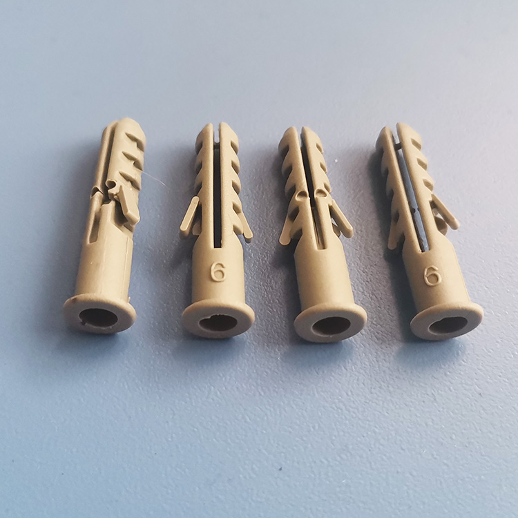6mm塑料膨胀管带边灰色墙塞6*30mm膨胀螺丝